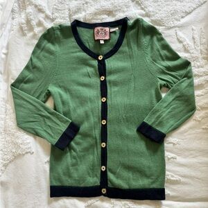 Juicy Couture Green Cardigan with Black Trim + Skirt